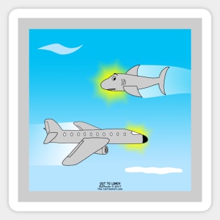 Plane and Shark Sticker
